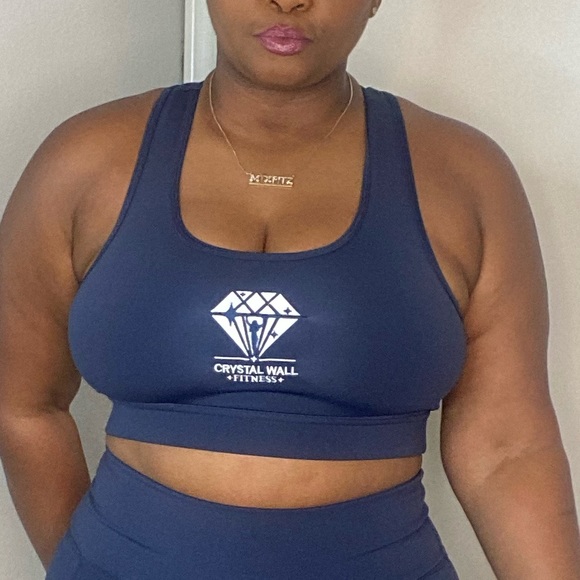 CWF Navy Blue Embroidered Logo Sports Bra - Picture 3 of 4